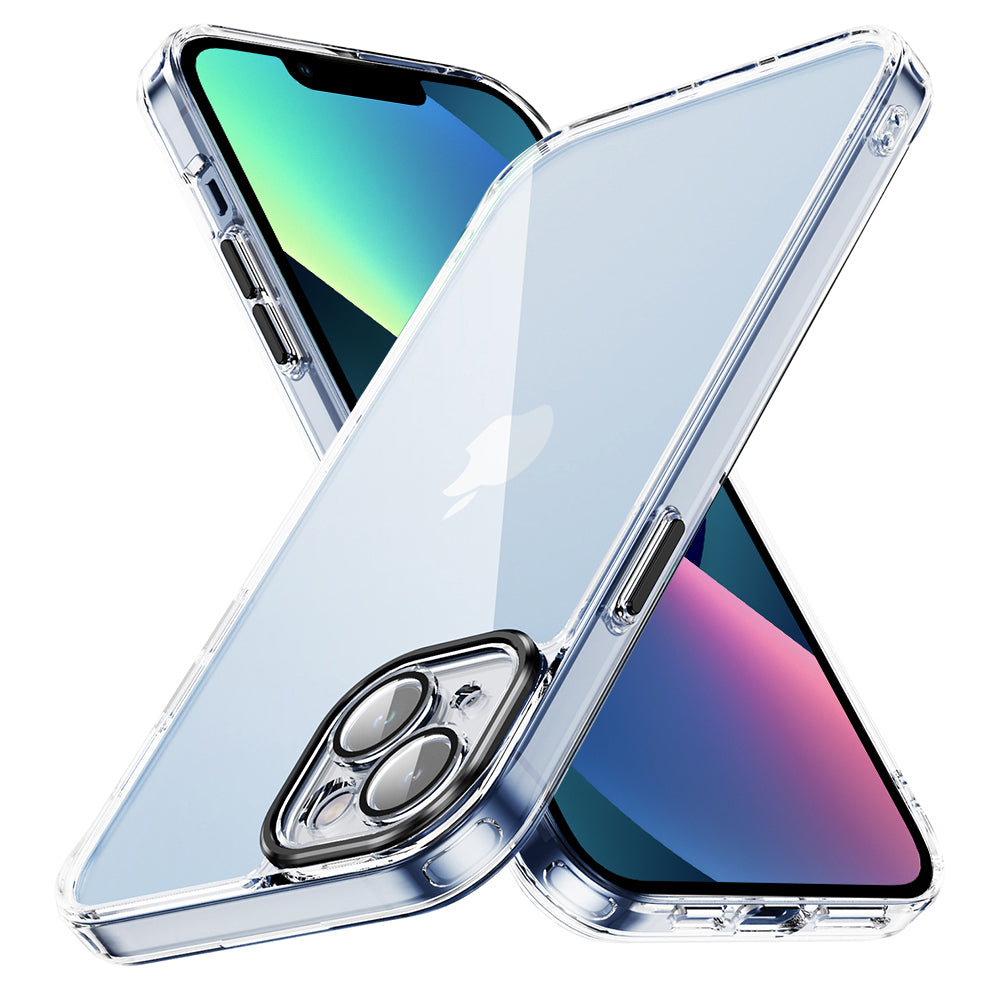 YSM For iPhone 13 Cases Acrylic+TPU+Metal Precise Lens Cutout Protective Shell - Black YSM For iPhone 13 Cases Acrylic+TPU+Metal Precise Lens Cutout Protective Shell - Black